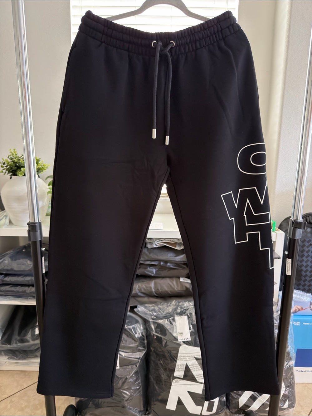 Off-White Black Jogger Pants with White Logo
